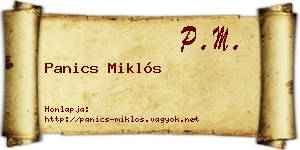 Panics Miklós névjegykártya