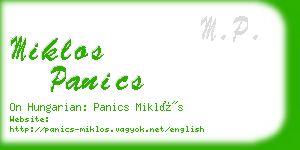 miklos panics business card